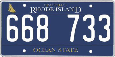 RI license plate 668733