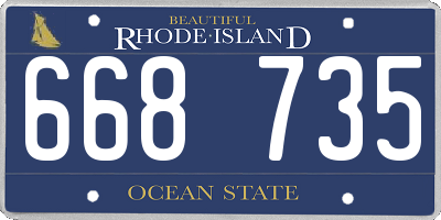 RI license plate 668735