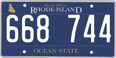 RI license plate 668744