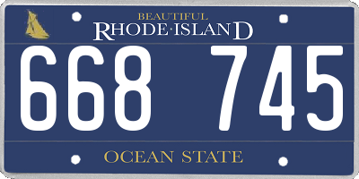 RI license plate 668745