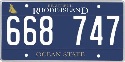 RI license plate 668747