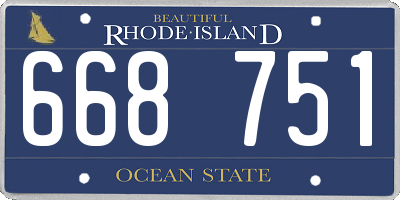 RI license plate 668751