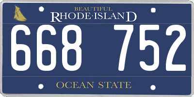 RI license plate 668752