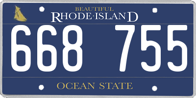 RI license plate 668755