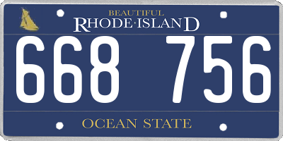 RI license plate 668756