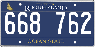 RI license plate 668762