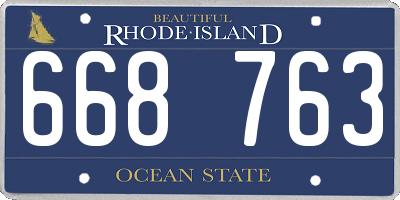 RI license plate 668763
