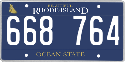 RI license plate 668764