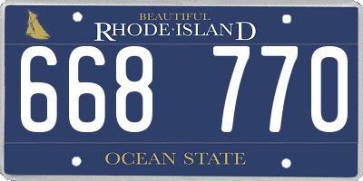 RI license plate 668770