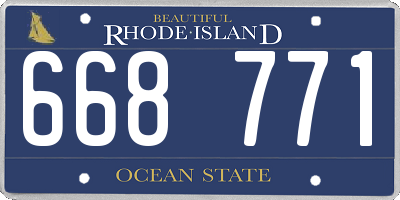 RI license plate 668771