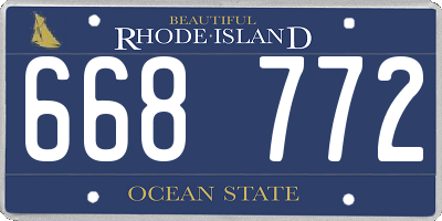 RI license plate 668772