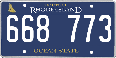 RI license plate 668773