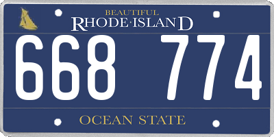 RI license plate 668774