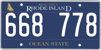 RI license plate 668778