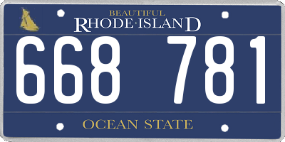 RI license plate 668781