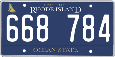 RI license plate 668784