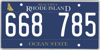 RI license plate 668785