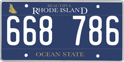 RI license plate 668786