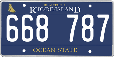 RI license plate 668787
