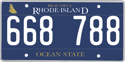 RI license plate 668788