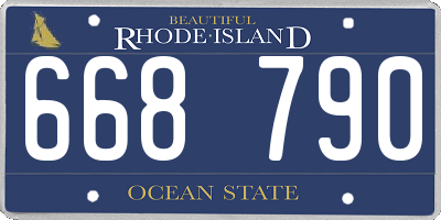 RI license plate 668790