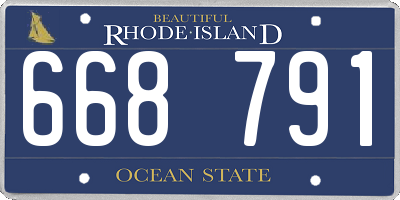 RI license plate 668791