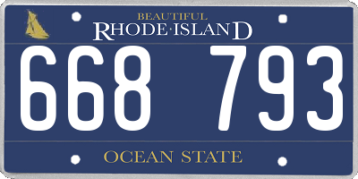 RI license plate 668793