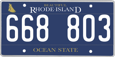 RI license plate 668803