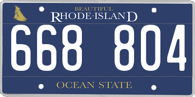 RI license plate 668804