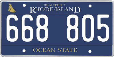 RI license plate 668805