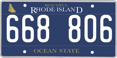 RI license plate 668806