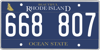 RI license plate 668807