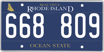 RI license plate 668809