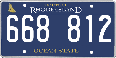 RI license plate 668812