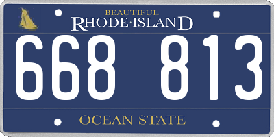 RI license plate 668813