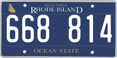 RI license plate 668814