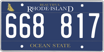 RI license plate 668817