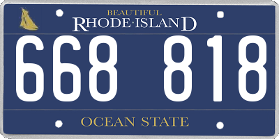 RI license plate 668818