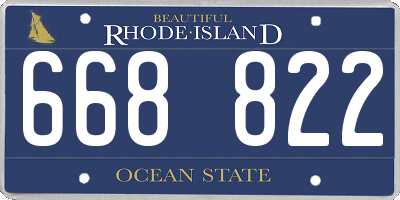 RI license plate 668822