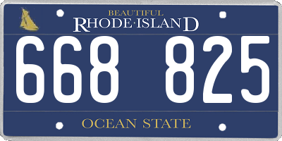 RI license plate 668825