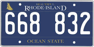 RI license plate 668832