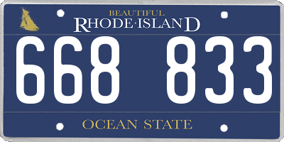 RI license plate 668833