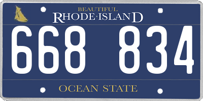 RI license plate 668834