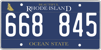 RI license plate 668845