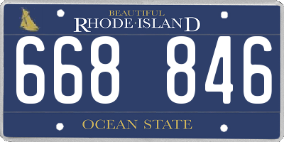 RI license plate 668846