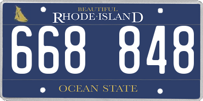 RI license plate 668848