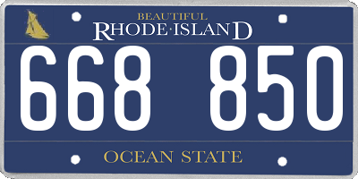 RI license plate 668850
