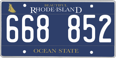 RI license plate 668852