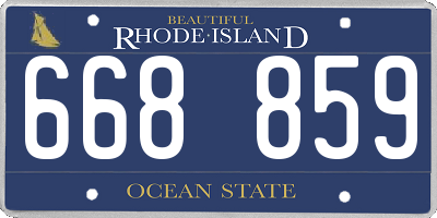 RI license plate 668859
