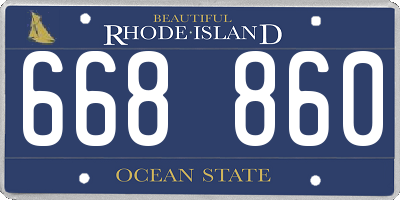 RI license plate 668860